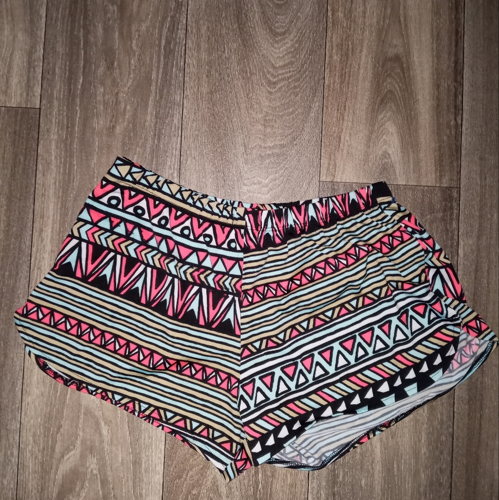 Colorful pull on shorts size large
